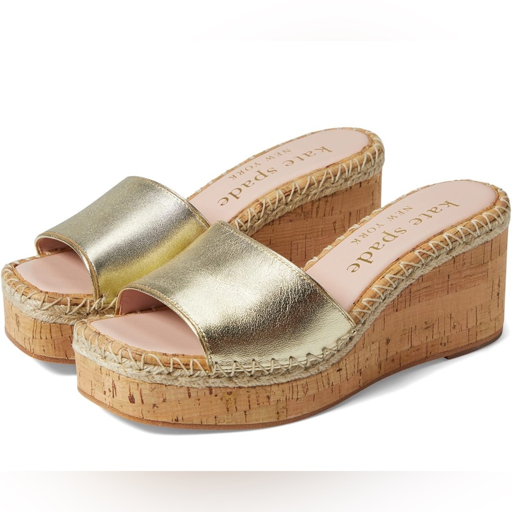 New! Kate Spade Gold Wedge Cosette